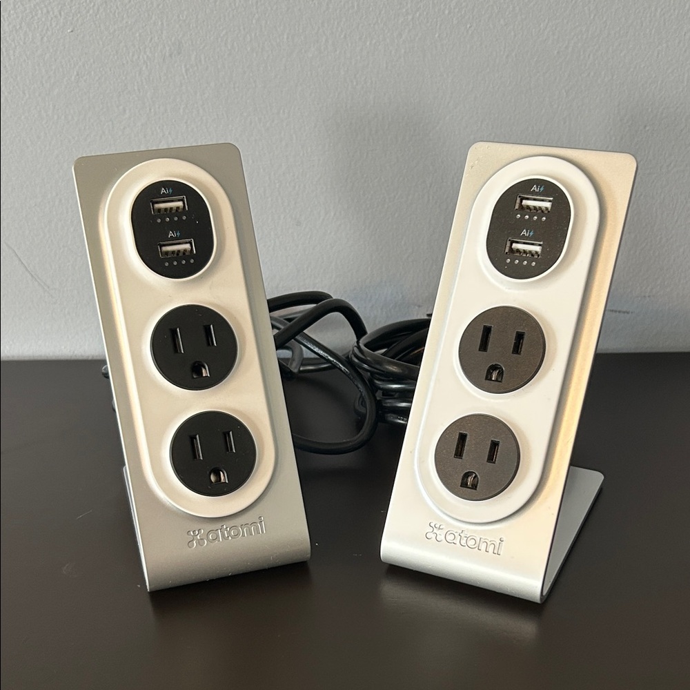 Silver Power Tower with USB Ports
